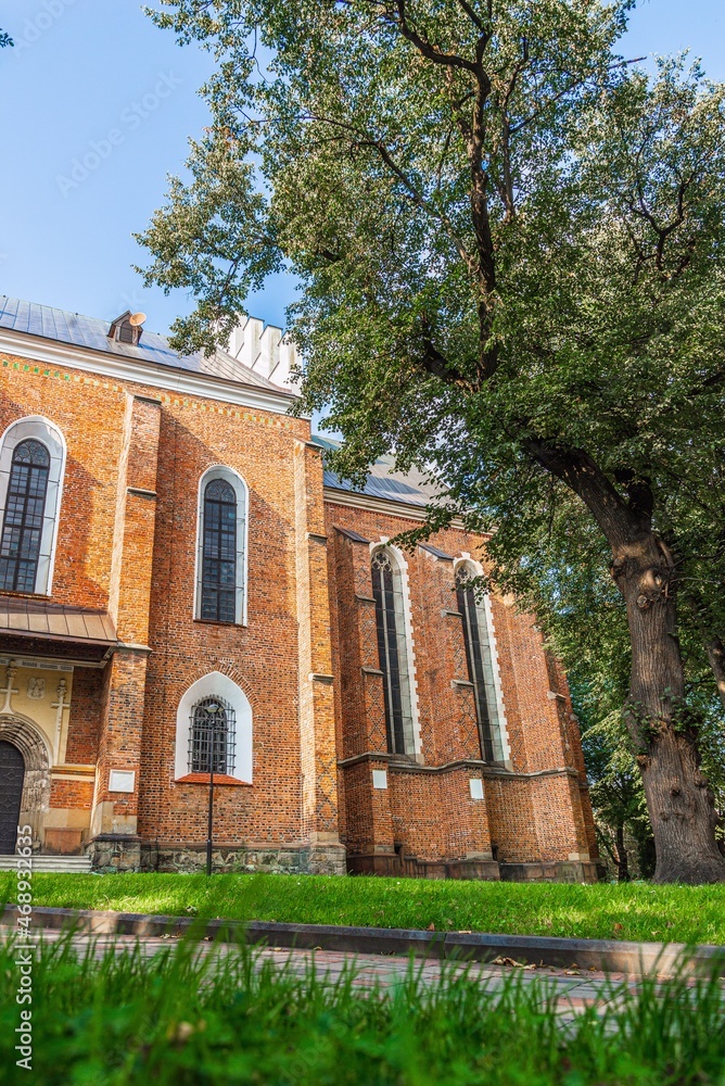 DROHOBYCH, UKRAINE - August, 2021: The Roman Catholic church of St. Bartholomew.