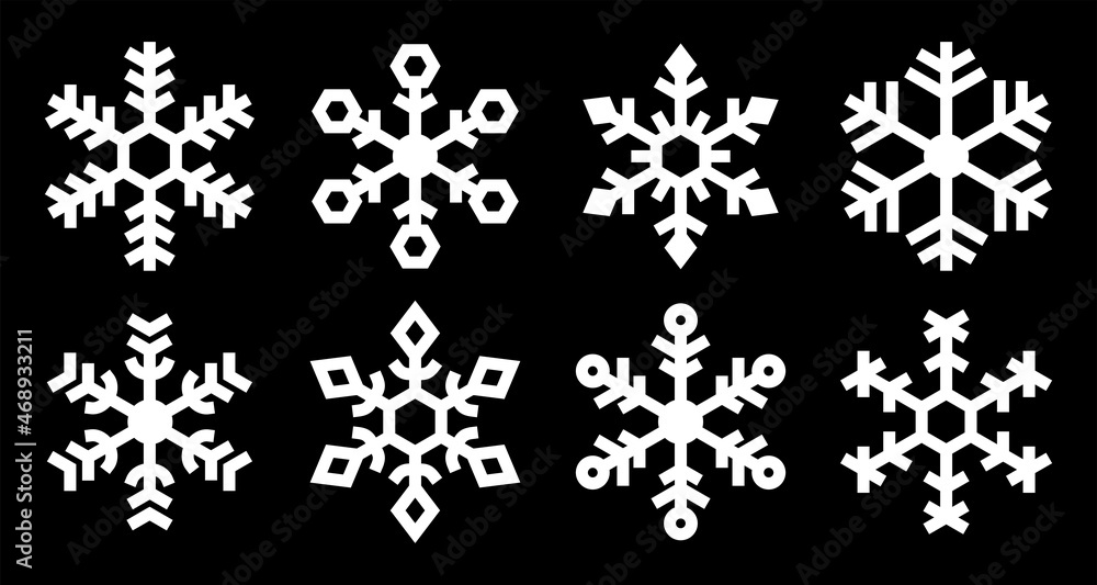 Vector snowflakes isolated on dark background. Decoration and design elements Vector snowflakes isolated on dark background. Decoration and design elements