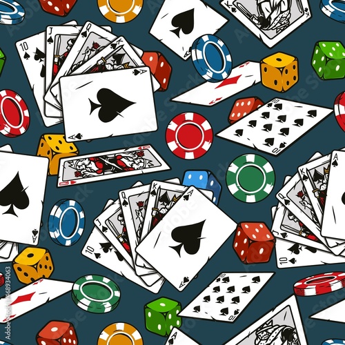 Casino vintage colorful seamless pattern