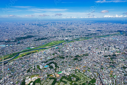 川崎市高津区より東京方向全景を望む・空撮・2021撮影