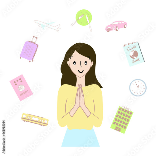 旅行を計画している女性