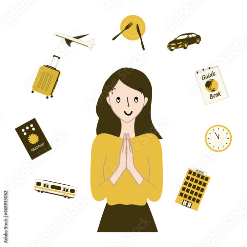 旅行を計画している女性