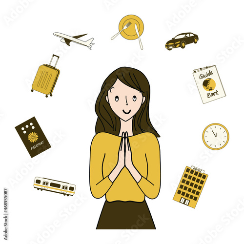 旅行を計画している女性