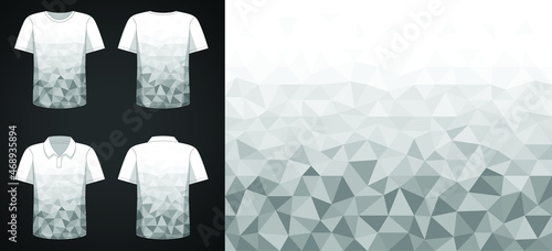 Modern gray polygon texture vector illustration. Colorful template design for t-shirt or others as you want. Sports uniform with front and back model.