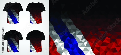 Modern Thailand flag color polygon in darkness texture vector illustration. Colorful template design for t-shirt or others as you want. Sports uniform with front and back model.