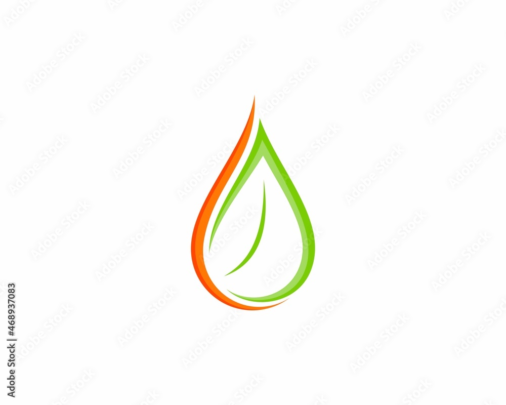 Fire and green leaf vector logo Fire and green leaf vector logo