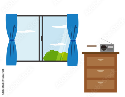 Indoor.　Radio. Icon. Vector illustration.