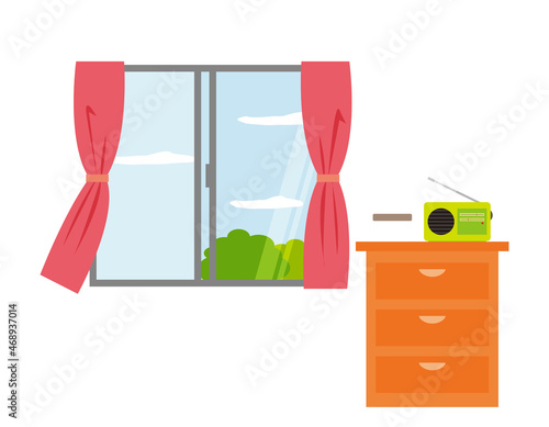 Indoor.　Radio. Icon. Vector illustration.