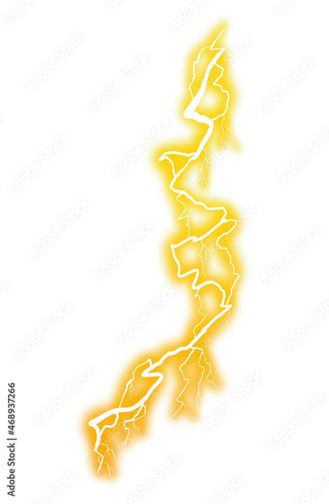 Illustration of lightning effect with yellow gradient Stock Vector