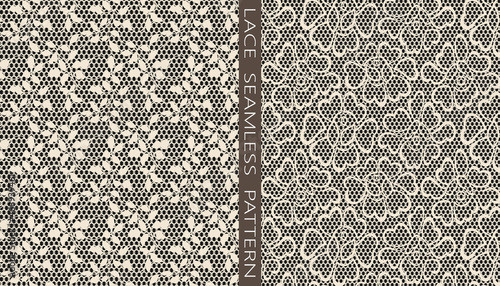 Vector seamless pattern. Jacquard Mesh Lace Fabric. 