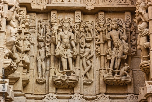 Intricate carvings in Jain Temple in Jaiselmer Forr