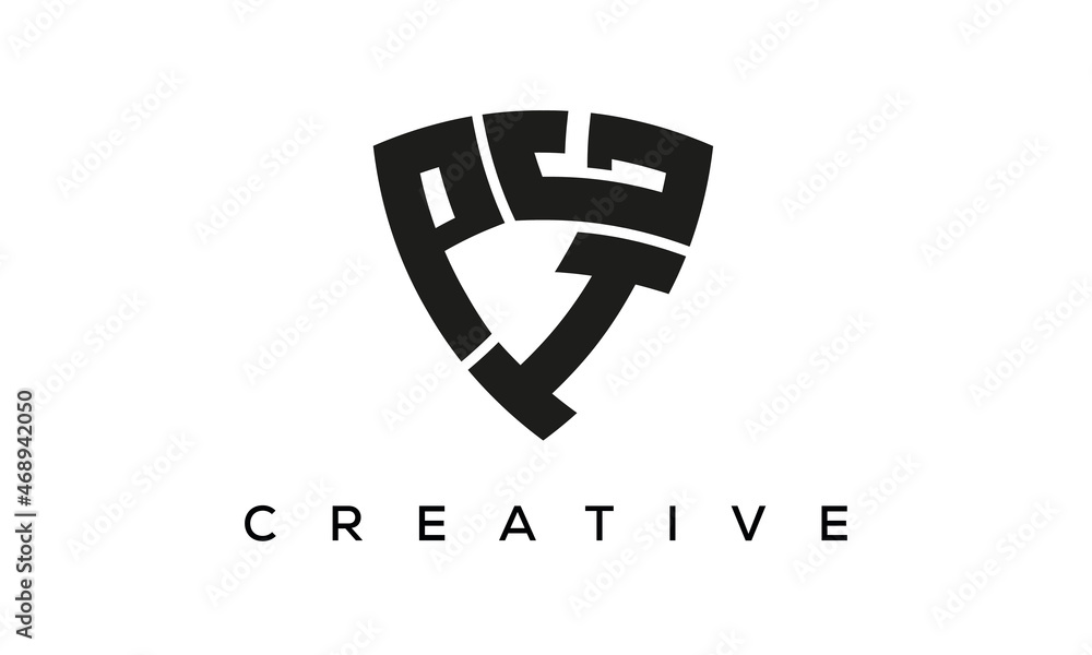 PIG letters logo, security Shield logo vector PIG letters logo, security Shield logo vector