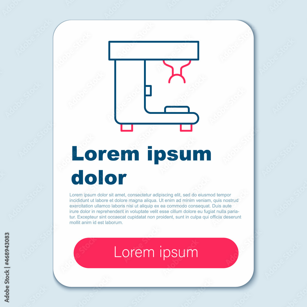 Obraz premium Line Coffee machine icon isolated on grey background. Colorful outline concept. Vector