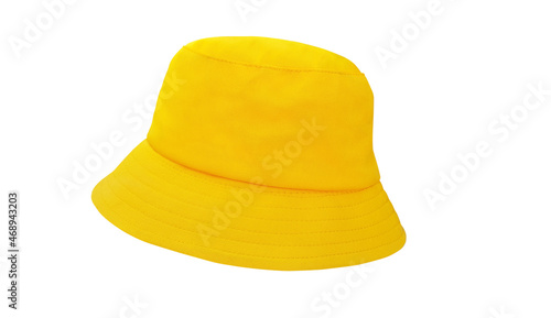 Obraz na płótnie yellow bucket hat isolated on white