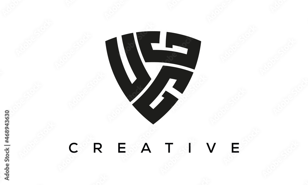 UGG letters logo, security Shield logo vector UGG letters logo, security Shield logo vector