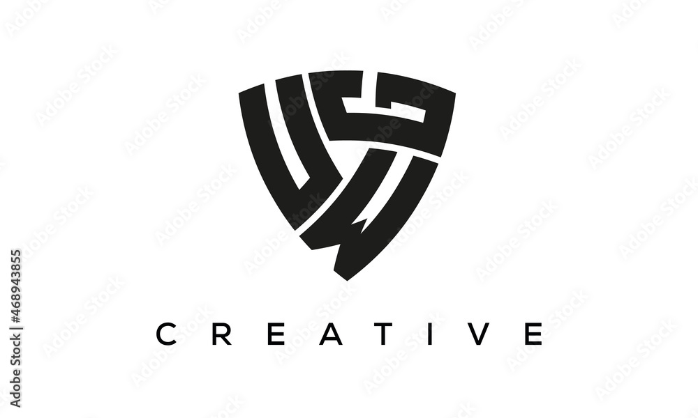 UWG letters logo, security Shield logo vector UWG letters logo, security Shield logo vector
