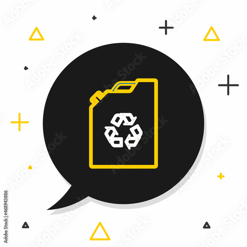 Line Eco fuel canister icon isolated on white background. Eco bio and barrel. Green environment and recycle. Colorful outline concept. Vector