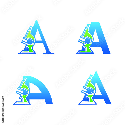 Medical Laboratory Monogram Logo Letter A