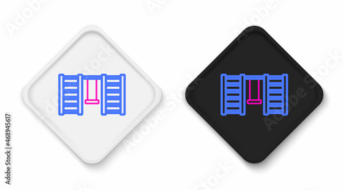 Line Wooden Swedish wall icon isolated on white background. Swedish stairs. Colorful outline concept. Vector