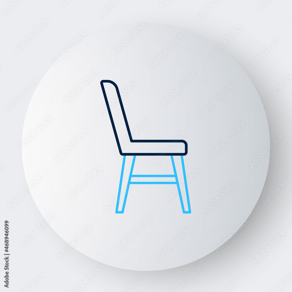 Line Chair icon isolated on white background. Colorful outline concept. Vector Line Chair icon isolated on white background. Colorful outline concept. Vector