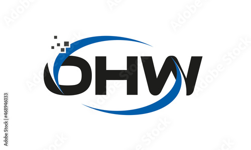 dots or points letter OHW technology logo designs concept vector Template Element photo