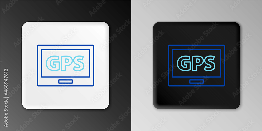 Line Gps device with map icon isolated on grey background. Colorful outline concept. Vector Line Gps device with map icon isolated on grey background. Colorful outline concept. Vector