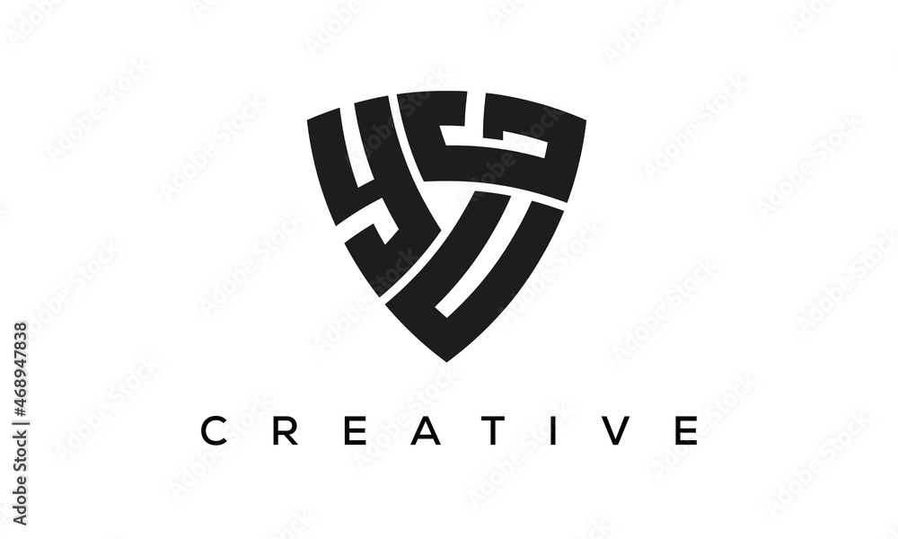 YUG letters logo, security Shield logo vector YUG letters logo, security Shield logo vector