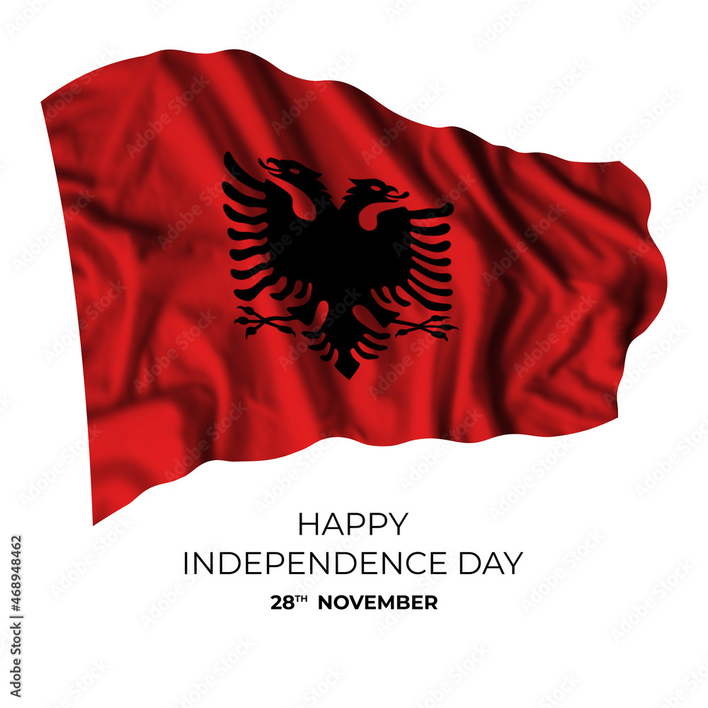 Albania isolated flag for independence day card Albania isolated flag for independence day card
