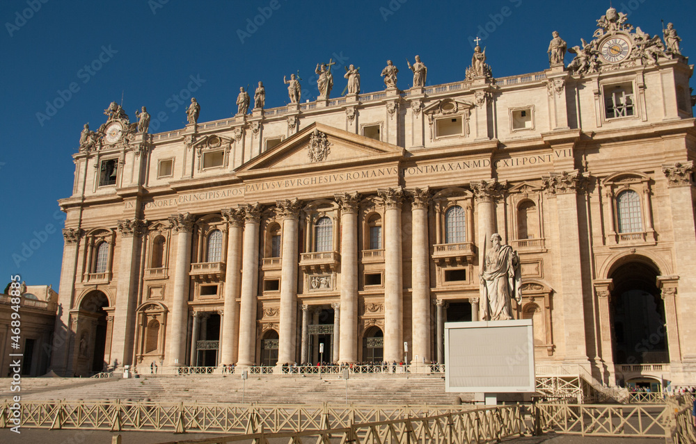 St. Peter's cathedral in Vatican in sunny autumn day