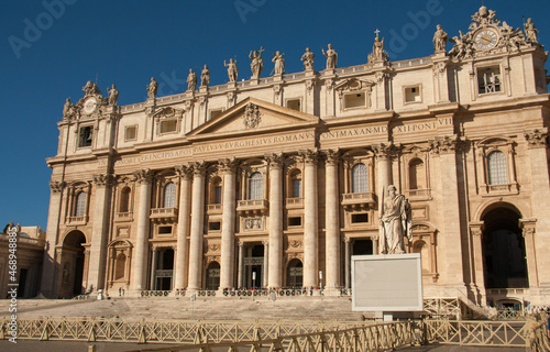 St. Peter's cathedral in Vatican in sunny autumn day
