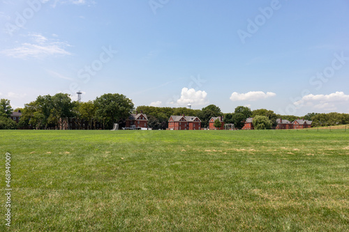 Wide Open Parade Ground on Governors Island with Green Grass during the Summer in New York City