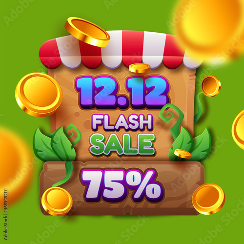 12.12 shopping day flash sale banner template design