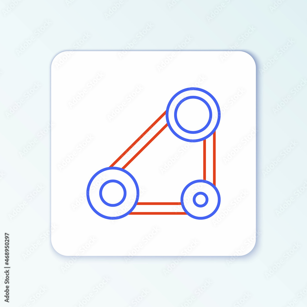Line Timing belt kit icon isolated on white background. Colorful outline concept. Vector Line Timing belt kit icon isolated on white background. Colorful outline concept. Vector