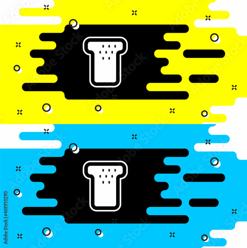 White Bread toast for sandwich piece of roasted crouton icon isolated on black background. Lunch, dinner, breakfast snack. Vector