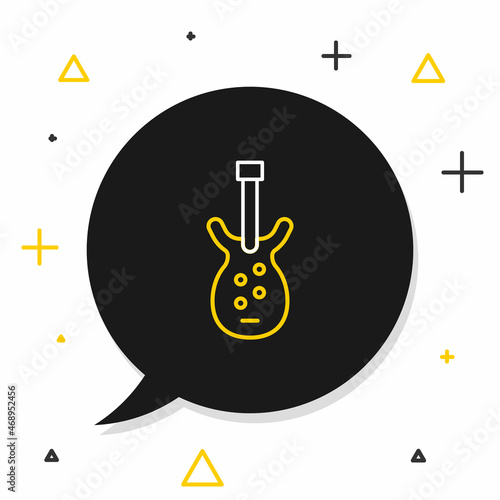 Line Electric bass guitar icon isolated on white background. Colorful outline concept. Vector
