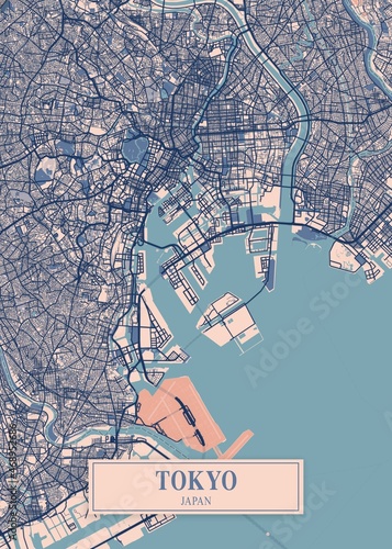 Photography Tokyo - Japan Breezy City Map