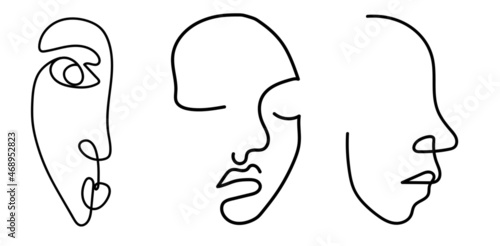 A set of minimalistic modern portraits. Sketches are executed without background