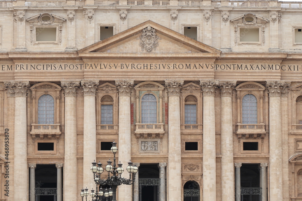 St. Peter's Basilica Facade in Rome, Italy