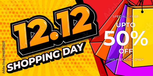 12.12 Online Shopping sale poster or flyer design