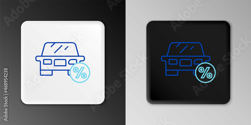 Line Car leasing percent icon isolated on grey background. Credit percentage symbol. Colorful outline concept. Vector