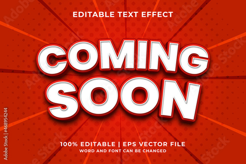 Editable text effect - Coming Soon 3d template style premium vector