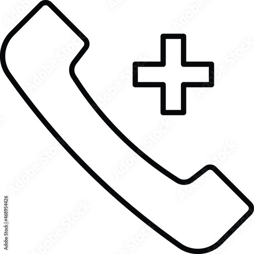 hospital and medical icon phone receiver and call