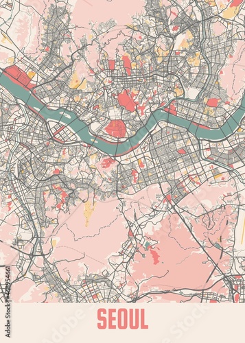 Photography Seoul - South Korean Chalk City Map