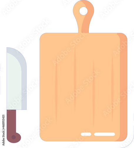 grill and barbecue icons cutting board and chopping