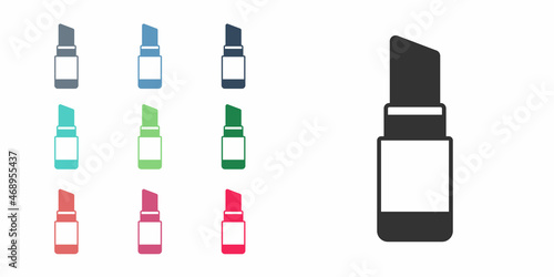 Black Lipstick icon isolated on white background. 8 March. International Happy Women Day. Set icons colorful. Vector