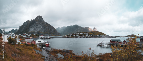The Reinefjord is located on the Moskenes Island of the Lofoten, a beautiful group of islands located in the north of Norway. Famous for steep mountains and picturesque fisher villages.