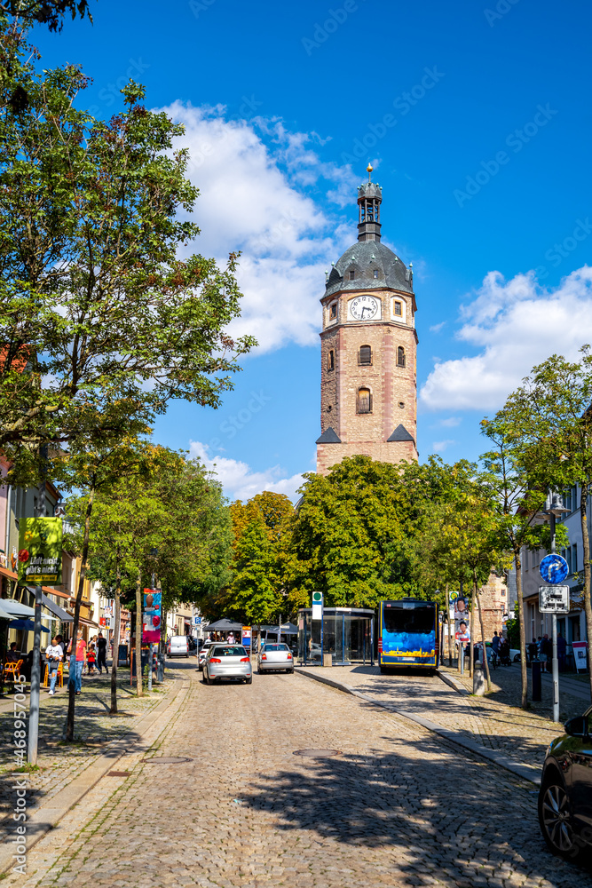 Naklejka premium Sankt Jacobi Kirche, Marktplatz, Sangerhausen, Deutschland 