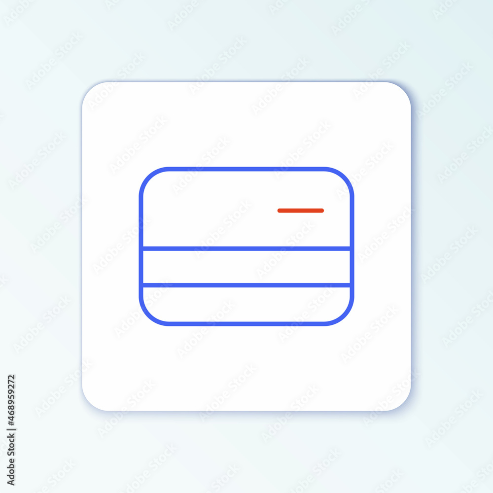 Line Credit card icon isolated on white background. Online payment. Cash withdrawal. Financial operations. Shopping sign. Colorful outline concept. Vector Line Credit card icon isolated on white background. Online payment. Cash withdrawal. Financial operations. Shopping sign. Colorful outline concept. Vector