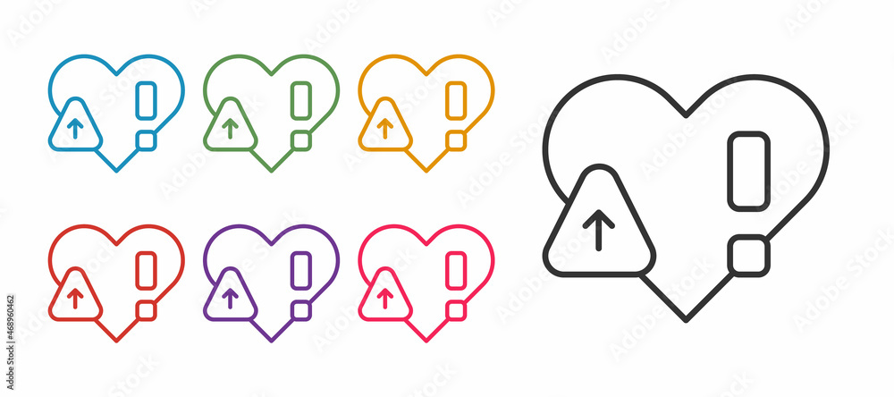 Set line Heart rate icon isolated on white background. Heartbeat sign. Heart pulse icon. Cardiogram icon. Set icons colorful. Vector Set line Heart rate icon isolated on white background. Heartbeat sign. Heart pulse icon. Cardiogram icon. Set icons colorful. Vector