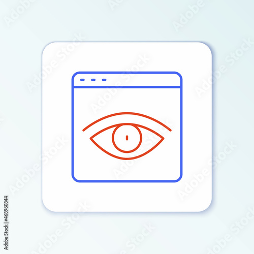 Line Browser incognito window icon isolated on white background. Colorful outline concept. Vector